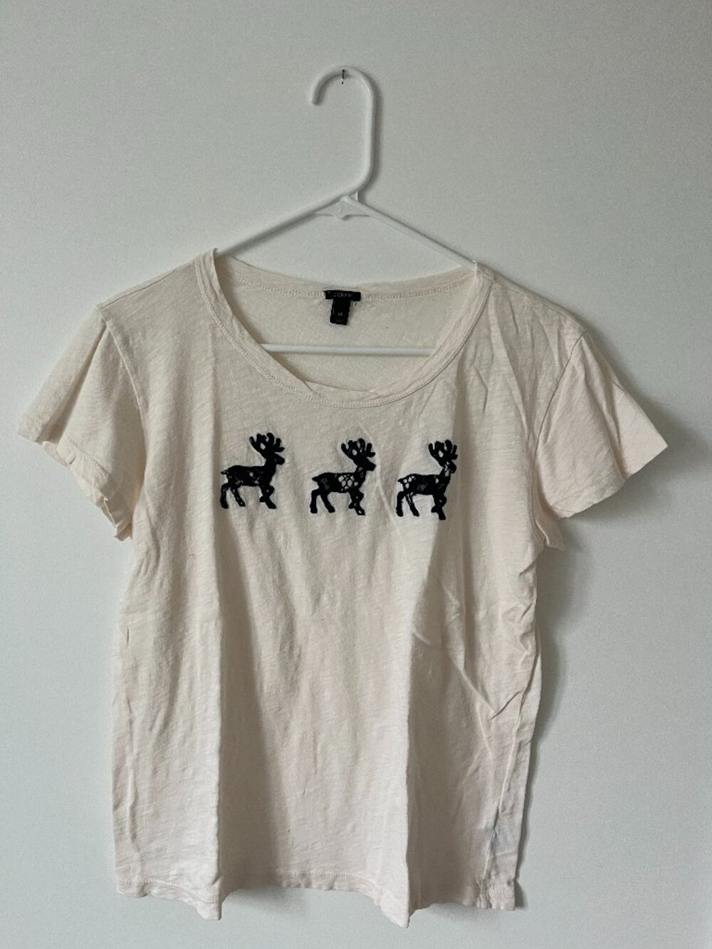 J. Crew Reindeer Short Sleeve Medium